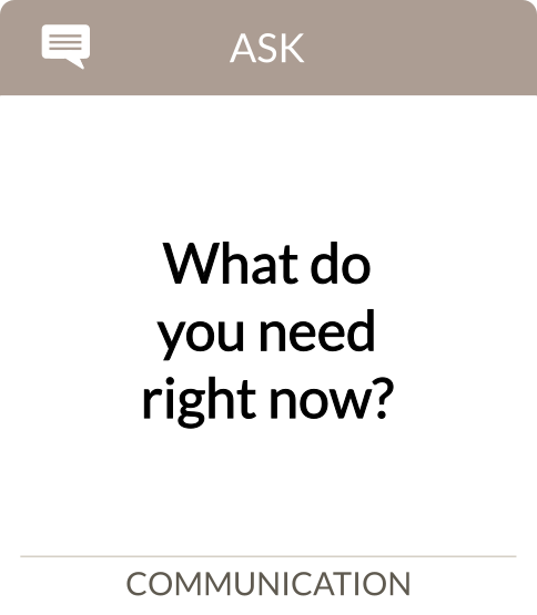 what do you need right now?