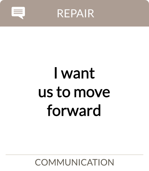 I want us to move forward