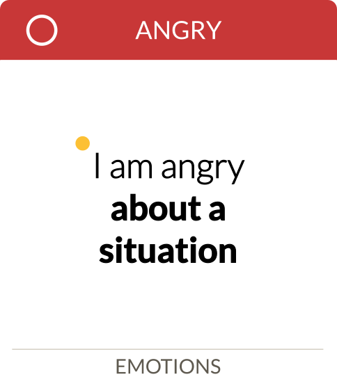 I am angry about a situation