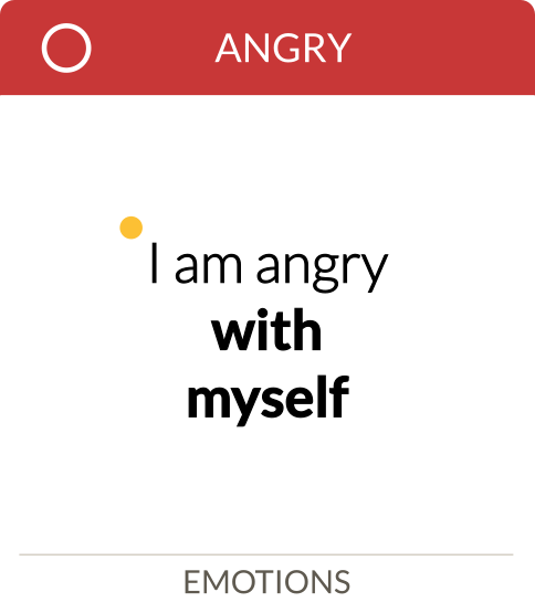 I am angry with myself