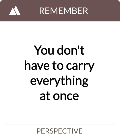 you don't have to carry everything at once