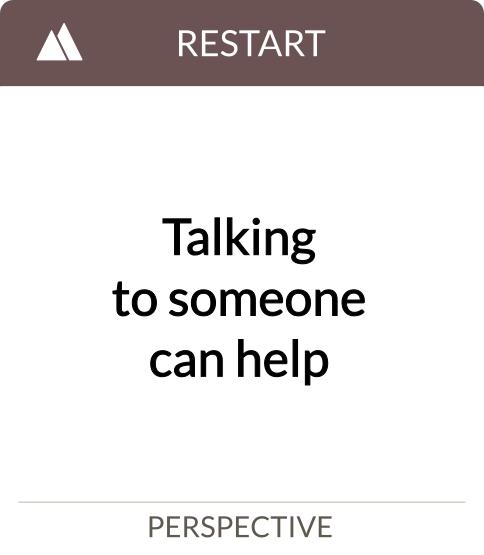 talking to someone can help
